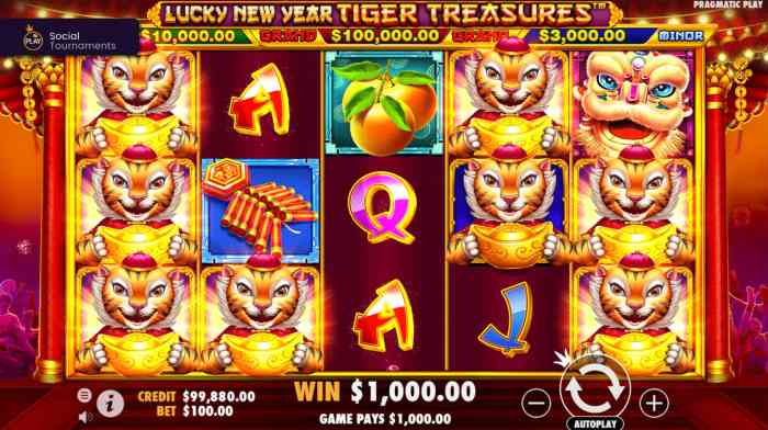 Cara memilih taruhan slot Lucky New Year Tiger Treasures